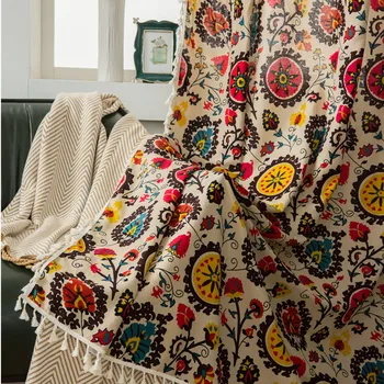 Чешки памук, спално бельо, пердета с пискюли под формата на семе за хол Спалня Кухня Балконной стая Фабрика за цветни щори на прозорците