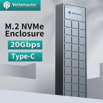 Yottamaster 20 gbps M. 2 NVMe SATA SSD Корпус Корпус на твърдия диск USB3.2 Type C NVMe SSD Корпус Адаптер за 2230/2242/2260/2280