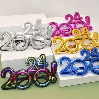 1бр Цифрови очила за новогодишната партита 2024 г., за възрастни и деца, реквизит за снимки