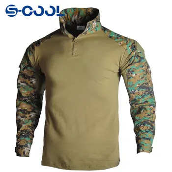 Мъжки тениски за отдих, туризъм, армейски камуфлаж Softair Military Army Multicam CP, риза за лов, скално катерене, тактически, облекло