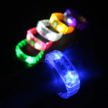 10шт led светещи светлини Пластмасови Меки гумени гривни, играчки за подбадривания в бара, подаръци за сватба, навидад, Коледа