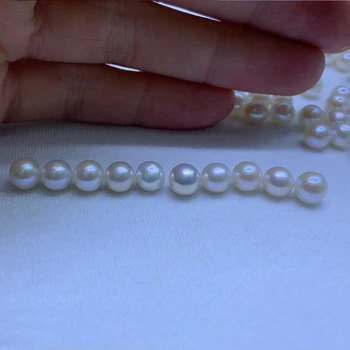 2023 Китай Tamsui Akoya White Pearl 4A Качествени Лъскавите Обеци с Малки Размери, Колие, Окачване, Бижута, Аксесоари