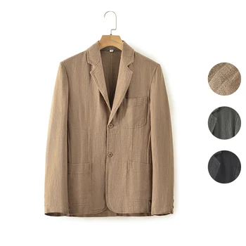 Модно мъжко Свободно ленено палто за бизнес ежедневни облекла - 98% Лен -Нов прием!