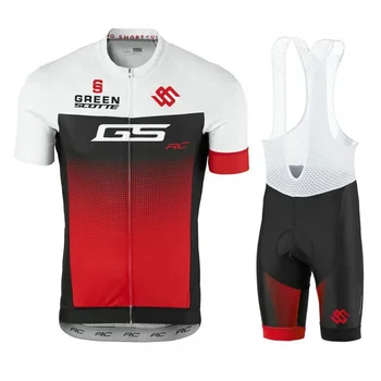 Новите бяло-червени плетени комплекти GS за велоспорта, летен велосипеден триатлон, Ropa ciclismo, дишаща лигавник, шорти, подходящи за планински велосипеди