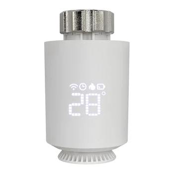 Който има радиатор, термостат Sasha Zigbee Smart TRV Термостатичен вентил Регулатор на температурата Бял КОМПЮТЪР за Алекса Google Home