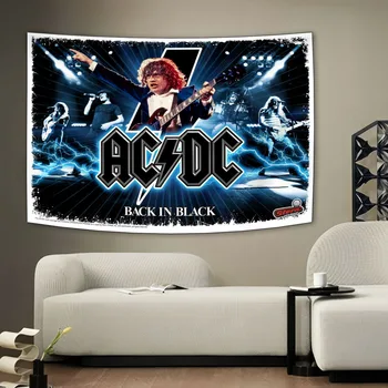 Гобеленовый банер на рок-групата AC / DCs, флаг, дигитален печат от полиестер, музикални сувенири, банер за вашия интериор