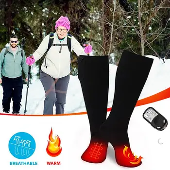 Чорапи с електрически отопляеми Зимни Топли Термоноски Ски чорапи с перезаряжаемым топъл Много Дебела, Изолирана Чорапи за екипажа с отопление За