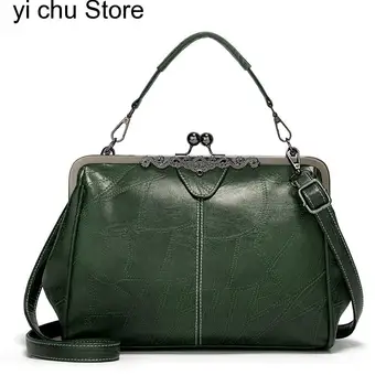 Новата реколта чанта през рамо в семпъл стил, с висококачествена кожена дамска чанта през рамо, с модерна дамска чанта бостънския дизайн, чанта-тоут.