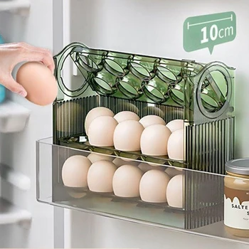Автоматично Переворачивающийся Органайзер За Яйца, 3-Различен Титуляр За Яйца С 30 Места, Контейнер За Съхранение На Яйца На Страничната Врата На Хладилника Или Маса