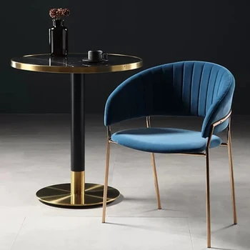 Официален нов стол за хранене HOOKI в скандинавски стил със злато, Луксозни кафе-бар на хотела, магазин млечен чай, договаряне