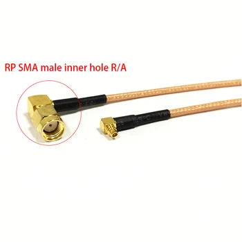 Нов мъжки RP-SMA Правоъгълен конектор Ключ Съединители MCX RA 90-Градусов датчик RG316 Кабел с косичкой 15 см 6
