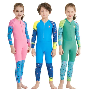 Детски неопрен Детски неопрен с дълъг ръкав Годишният водолазный костюм Цели костюми за лятото на плаване, сърфиране, гмуркане Розов XL
