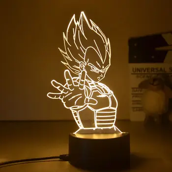 Аниме Фигурка на Dragon Ball Z 3D Лампа son Goku Gohan Зеленчуци Броли Фриза Фигурки LED нощна светлина DBZ Лампара Детска Манга Подарък