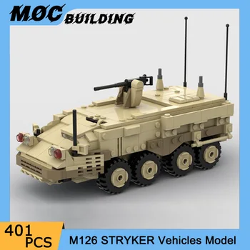 Градивните елементи на MOC военната серия, тухли, бтр пехота, модел M126 Stryker, играчки за събиране на направи си САМ, Коледни Подаръци за рожден Ден