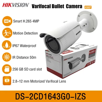 Hikvision DS-2CD1643G0-IZS 4-Мегапикселова Куршум с 2.8-12 mm С Двигател Променливо Фокусно разстояние за Видеонаблюдение PoE Аларма Сигурността на Мрежата IP Камера IP67