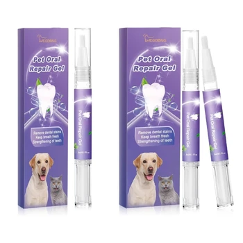 448B Удобен дентална гел за домашни любимци, лесна за употреба за кучета, Ежедневна грижа за зъбите, Гел за възстановяване на устната кухина, Безопасна формула, Гел за почистване на зъби
