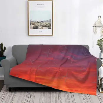 Оранжево-Лилаво Sunrise - Ультрамягкое одеяло от микрофлиса