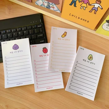 50 листа Хартия за бележки с мультяшными плодове Ученическа тетрадка Kawaii за записи от ръцете на Творчески Дневник Корейски училище канцеларски материали Kawaii