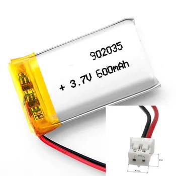 Акумулаторна литиево-полимерно-йонна батерия от 3.7 На 600 ма 902035 за смарт часа GPS, MP3, DVD ЗА зареждане на ТАБЛЕТА TREASURE POWER MP4