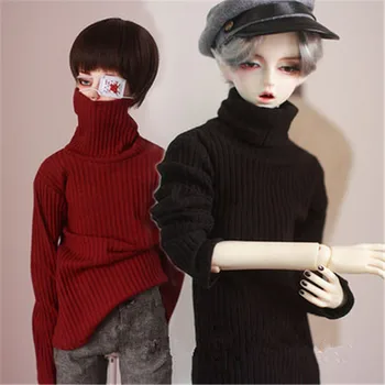 Облекло за кукли BJD вписва в размер на чичо 1/3 1/4 1/6 дъното на топ висока яка на ревера в ивицата тънък пуловер аксесоари за кукли