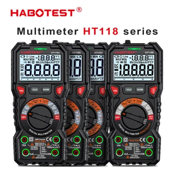 HABOTEST HT118 Цифров Мултицет Ture RMS Автоматичен Диапазон NCV, 1000 Hz AC/DC 6000 Точки Професионална машина за висока точност Мултицет-тестер
