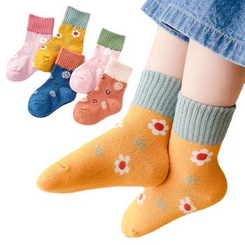 Зима-есен, 5 чифта памучни чорапи за момчета и момичета, пролетните детски чорапи с анимационни герои за деца от 1 до 11 години