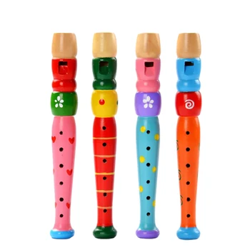 Блестящата дървена Флейта Музикален инструмент Тръба Горнист Сигнал от Детски Образователни музикални играчки за деца