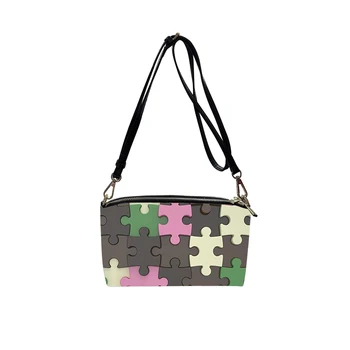 Индивидуална художествена пъзел ПУ Чанта през рамо 2023 Нова дамски модерна чанта през рамо Минималистичная малка квадратна чанта за жени