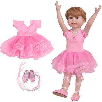 18-инчов Американската кукла в Дрехи за момичета Танцово рокля Балетен костюм за практикуване на Йога Пижами за 43 см Reborn Baby Toy Аксесоари за кукли