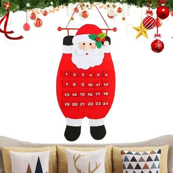 Празничен фетровый коледен обратното броене 2023 година, Коледа Адвент-календар, Дядо Коледа, снежен човек, Календар с елени, окачване 24 подарък
