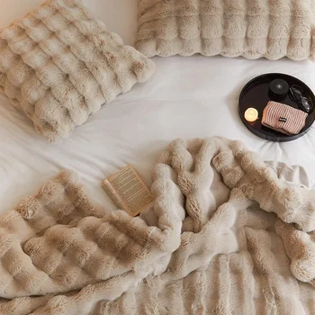 Висококачествено тосканское одеяло от изкуствена кожа за зимата, топли завивки за легла, висококачествено уютно плюшевое топло одеяло, покривка за мека мебел