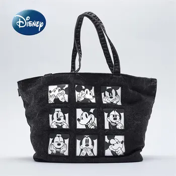 Нова дамска чанта Дисни Мики, луксозна марка модерна дамска чанта за през рамото, по-голямата голям мультяшная холщовая чанта-тоут високо качество