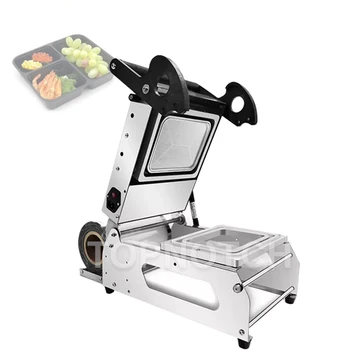 Битова машина за запечатване тави за малки обяд кутии, устройство за запечатване на готови храни за бързо приготвяне