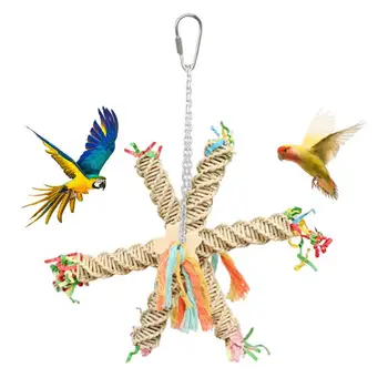 Играчки за Дъвчене Птици Многоцветни Трайни Играчки За Ротанговых Папагали Conure Toys Здрава Играчка За Дъвчене на Птиците Bird-Папагал Дървени Играчки За Получаване на Храна