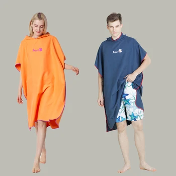 Сменяеми халати от микрофибър, поглъщащ бързо съхнещи плажни покривала за пътуване, мъжки и дамски шапки, пончо за плуване, пончо за гмуркане