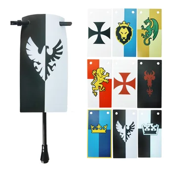 Големи престрелки знамена за замъка Рицар Водещи Командири на Римската пехота Квадратен военен заключване Рицар Строителство тухла Фигура