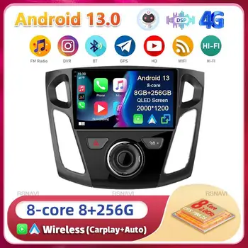 Android 13 Carplay Auto WIFI + 4G за Ford Focus 3 Mk3 2011-2019 Мултимедиен Авто Радио-Видео плейър GPS Стерео 2din Главното Устройство DSP