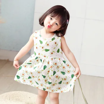 Рокли за момичета 2021 летни детски памучни рокли на принцеси за деца корея, детски дрехи за момичета евтини неща с плодов принтом