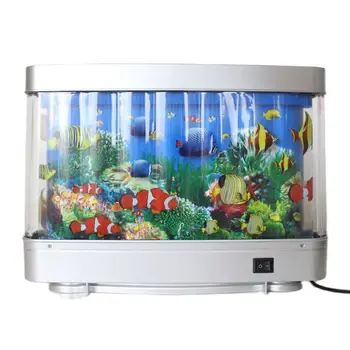 Лампа за движещи се изображения с изкуствени рибки, лека нощ с движещи се рибки, Подарък играчка, Аквариуми, Кула, Хол, Океански Аквариум, Аквариум за рибки