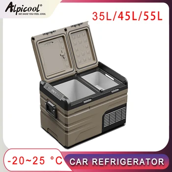 Автомобилен хладилник 35Л/45Л/55Л Alpicool DC 24V 12V AC 110V 220V с две врати Хладилни Компресор за Бързо Домашна употреба с Външен Охладител