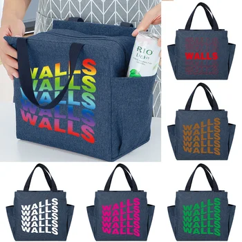 Детска преносим чанта за обяд, изолирани холщовые чанти-хладилници с принтом серия Walls, дамски чанти-ланчбоксы за пикник
