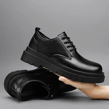 Мъжко Официално облекло Big Head Мъжки Кожени обувки Wenzhou Lucheng От Фабрика за Директни Продажби на Модни Сватбени обувки на младоженеца в Британски Стил