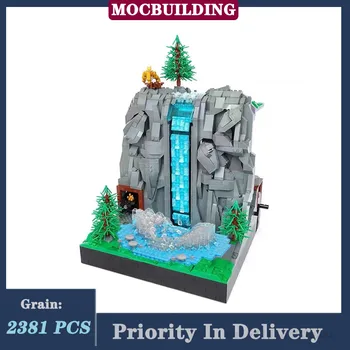 MOC Technology Scene Building Модел Водопад Building Block Събрание на Работна Пещера Колекция от Серията Играчки За Подарък
