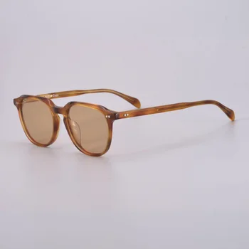- Леки слънчеви очила Мъжка мода high street, кафяви очила с поляризация, защита от ултравиолетови лъчи, оцветяване на UV400, слънчеви очила за късогледство по лекарско предписание