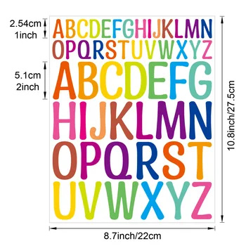 1 лист цветна азбука етикети самозалепващи азбука номер на етикети на номера на пощенската кутия знак,арт-Бележник оформяне