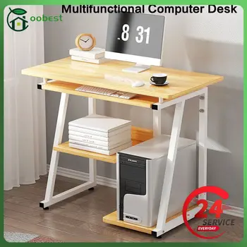 Многофункционален компютърен бюро за домашния офис, Малко бюро с поставка за клавиатура, Ъглови бюра, Прости маса за лаптоп в общежитието