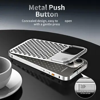 Метален телефон за отвеждане на топлината, 15 Pro Max 15 Pro Luxury Fragrance Подвижна алуминиева охлаждаща капак на телефона G9j6