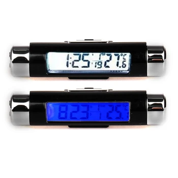 Портативни автомобилни цифрови LCD часовници 3в1 /Температурен дисплей датата на Електронен часовник Термометър Автомобилни цифров часовник на времето Автомобилен аксесоар