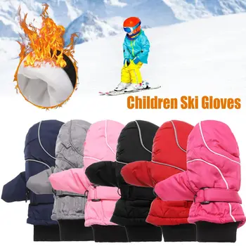 Детски Зимни топли зимни ръкавици за ски и сноуборд за момичета и момчета, ветроупорен, водоустойчив, изолирана, запазване на топлината, зимни, нескользящие, обикновен