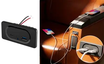 Зарядно за кола за телефон QC3.0 PD3.0, Бърза USB-изход, център, Бързо зареждане на 12 v/24, на USB на панела на храни За авто електроника, Аксесоари